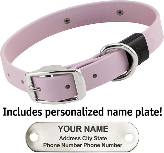 Biothane Custom Dog Collar β Waterproof, Stink-Proof Personalized Collar with Name & Phone Number β Durable, Many Sizes and Colors β Assembled in USA (Lilac Purple)