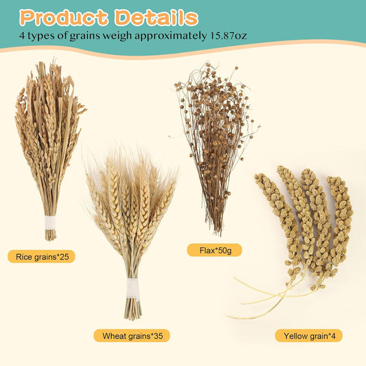 Hamster Spray Set - Natural Snack Grains & Chew Toys for Cage Decoration Accessories, Soft Bedding for Dwarf Syrian Hamsters, Gerbils, Mice & Small Pets