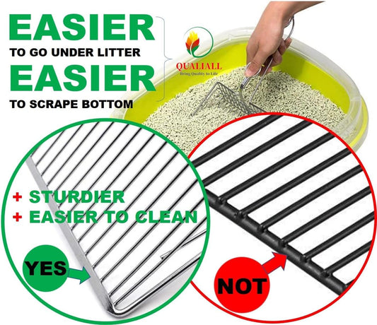 All Metal Litter Scoop, Solid Metal Sifter, Cat Litter Scoop Metal Jumbo, Cat Urine Scoop, Litter Scooper with Holder, Litter Scooper Holder, Jumbo Cat Litter Scoop Sifter Scooper Holder