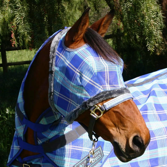 Kensington Fly Mask with Fleece Trim for Horses β Protects Face and Eyes Helps Block Sun Rays While Allowing Full Visibility β Breathable and Non Heat Transferring