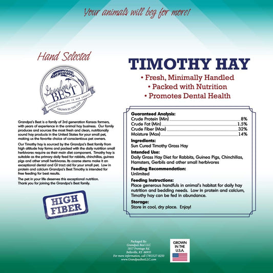 Grandpa's Best Timothy Hay Bale, 5lbs