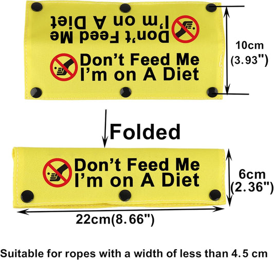 Funny Dog Leash Sleeve Don’t Feed Me I’M On A Diet Dog Leash Wrap Sleeve Alert Tag Pet Birthday Gift (Don’T Feed Me-YE Sleeve)