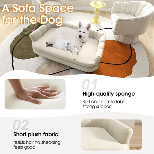 Dog Couch Sofa Bed, Comfortable Pet Sofa for Large and Medium Dogs, Soft Velvet Cushion, Durable Dog Furniture for Living Room