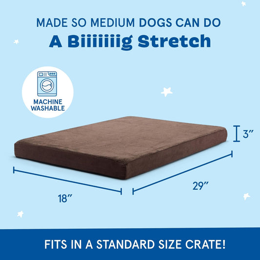 Barkbox Orthopedic Dog Bed with Memory Foam, Premium Comfort for Dogs and Puppies, Dog Bed for Joint Relief and Restful Sleep, Durable and Easy to Clean - Espresso, Medium