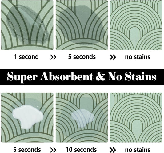 Dog Food Mats for Floors Absorbent, Pet Cat Food Mat - Quick Dry Dog Bowl Mats for Food and Water, Eco-Friendly Boho Pet Supplies