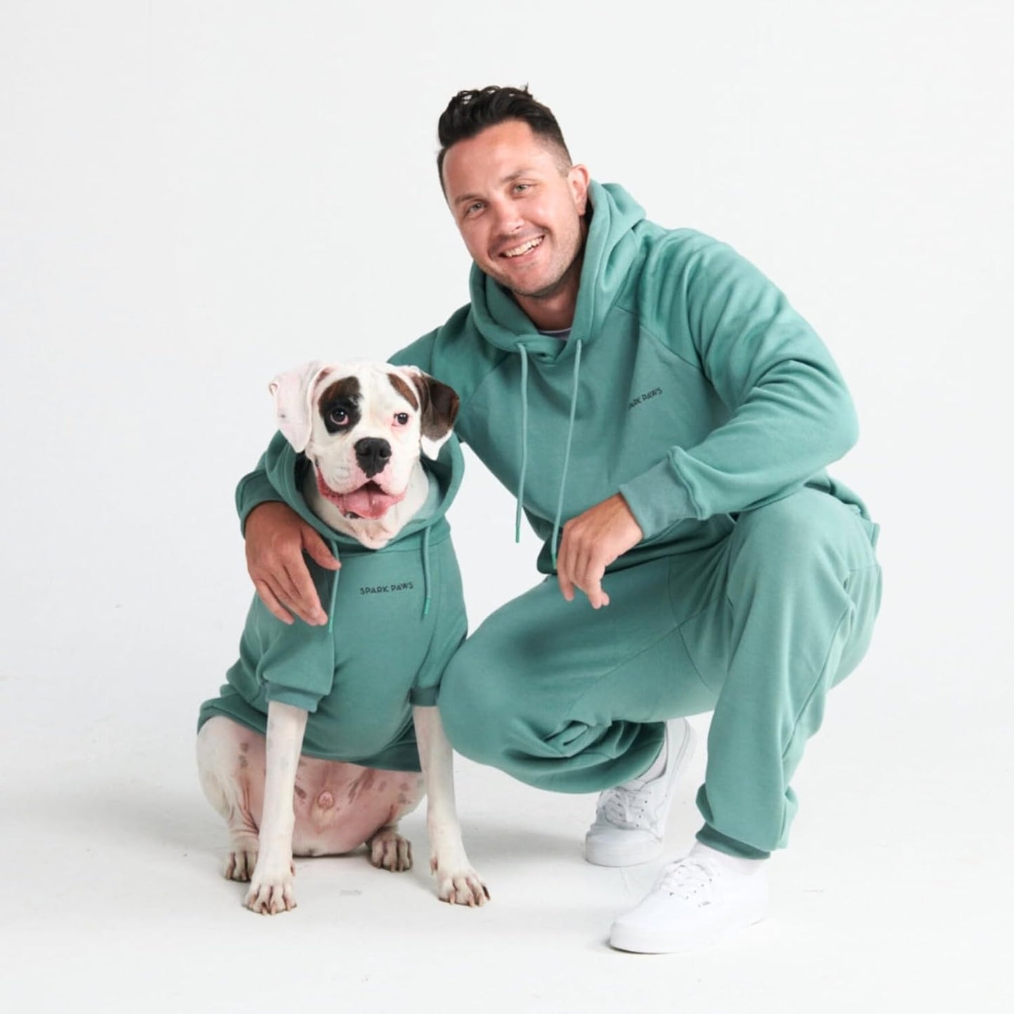 Spark Paws Dog Hoodie – Premium Dog Sweater for Small, Medium, and Large Dogs | Warm Outfits for French Bulldogs, Pitbull, Puppy, Winter Jacket Alternative - Teal - 5XL