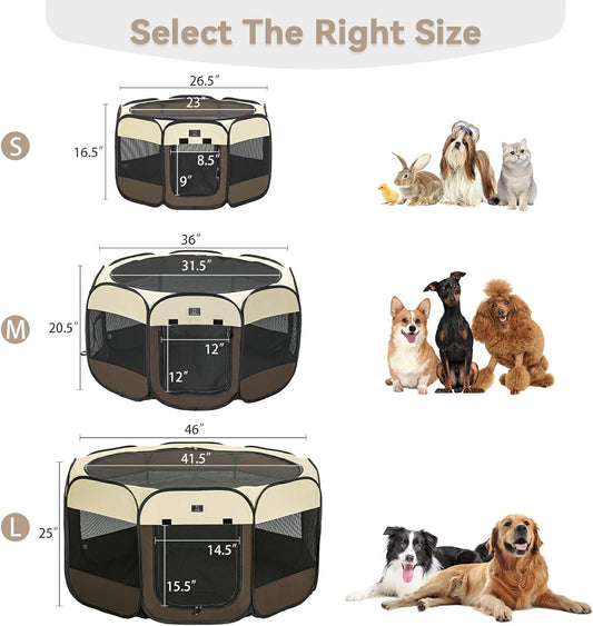 A 4 Pet PortablePet Playpen for Small Dogs, 27" Foldable Small Playpens for Puppy/Cat/Rabbit/Chick, Indoor Cat Playpen with Removable Zipper & Mesh Panel(11βW Γ 7.5βH)