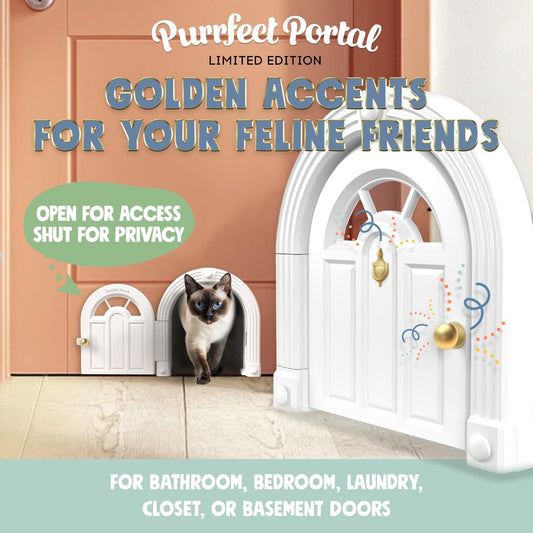 Meow ManorĀ® Cat Door Interior Door - No-Flap, Interior Cat Door for Cats Up to 20 lbs, Easy DIY Setup, Secured Installation in Minutes, No Training Neededā¦