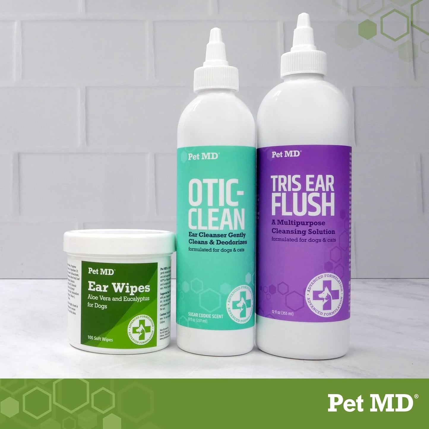 Pet MD Cat & Dog Ear Cleaner - Otic Ear Solution for Dogs - Pet Ear Cleaner - Cat Ear Cleaner Liquid - Cat & Dog Cleaning Supplies - Sugar Cookie Scent - 8 oz.
