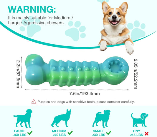 Tough Dog Toys for Aggressive Chewers - Indestructible Chew Toy Bone for Medium & Large Breeds, Keeps Dogs Busy & Cleans Teeth - Peanut Flavored