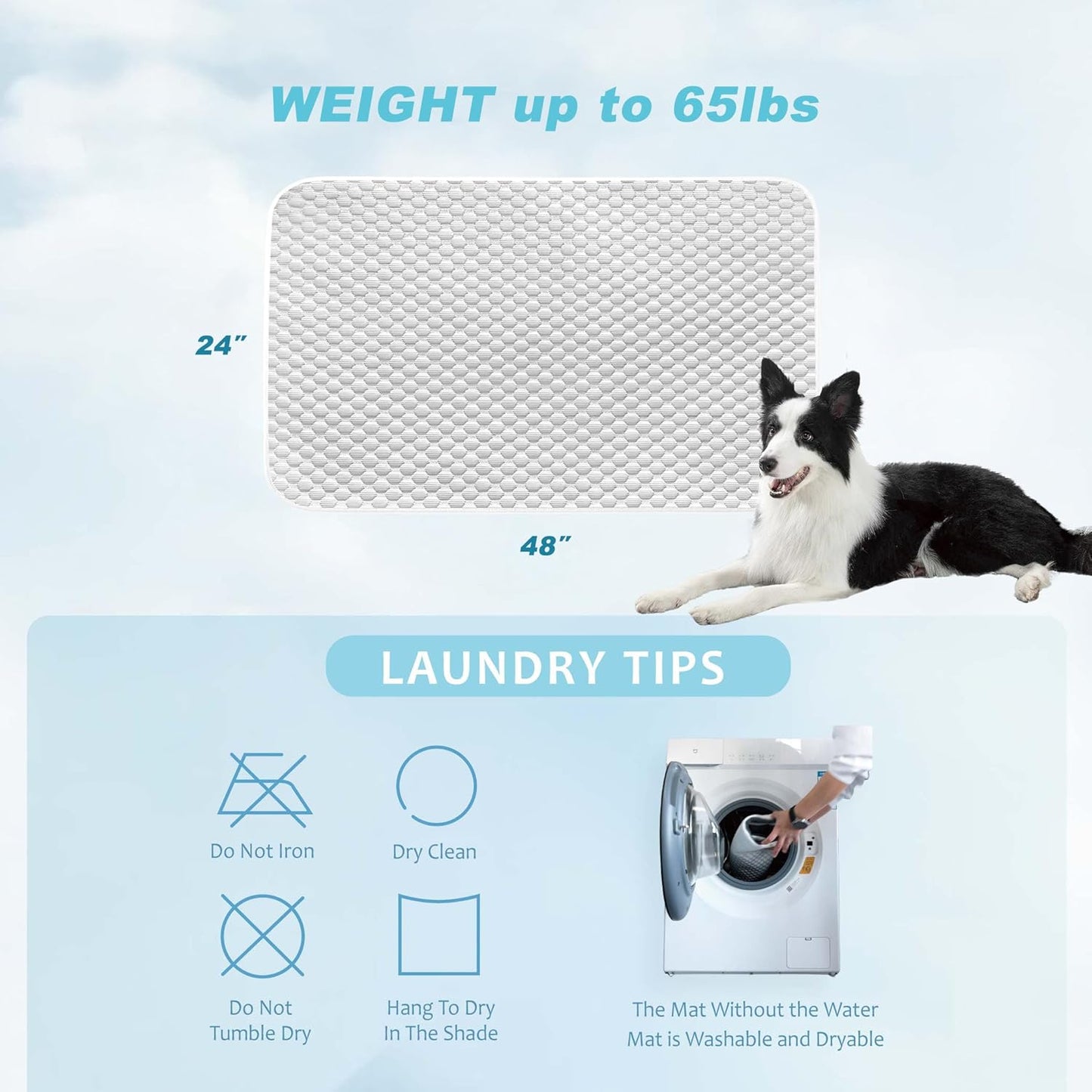 MICROCOSMOS Pet Cooling Mat & Sleeping Pad- Breathable Bubble Surface, EZ Clean. Keep Cooling for Pets, Kids and Adults in Summer.(GreyWhite, 48" x 24")