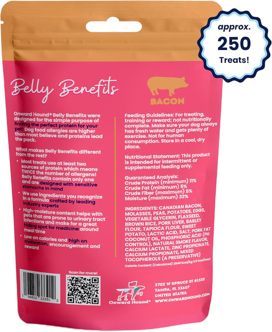 Onward Hound Training Treats for Dogs - Soft Bacon - Low Calorie Dog Training Treats for Sensitive Stomachs with Single Source Premium Protein, Corn Free, & Soy Free Formula - 10 oz