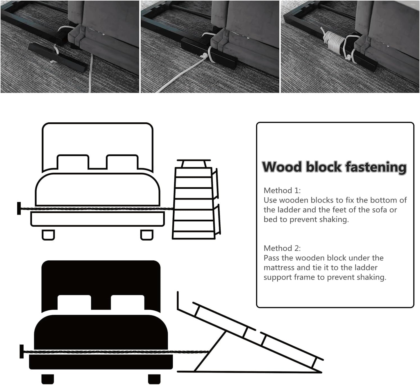 Pet Ramp Folding Portable Wooden Dog & Cat Ramps for Couch or Bed, Including Non Slip Mat & Safety Side Rails, 64.2 Inch Long and Height Adjustable from 13.4 Inch to 38 Inch Up to 110 Lbs