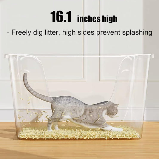 Vealind XXL Cat Litter Box 31''Γ21''Γ16'', Extra Large Litter Box for Big Cats or Multiple Cats, Jumbo High Sided Litter Pan, Leak-Proof & Anti-Splashing, Easy Clean & Durable (Green)