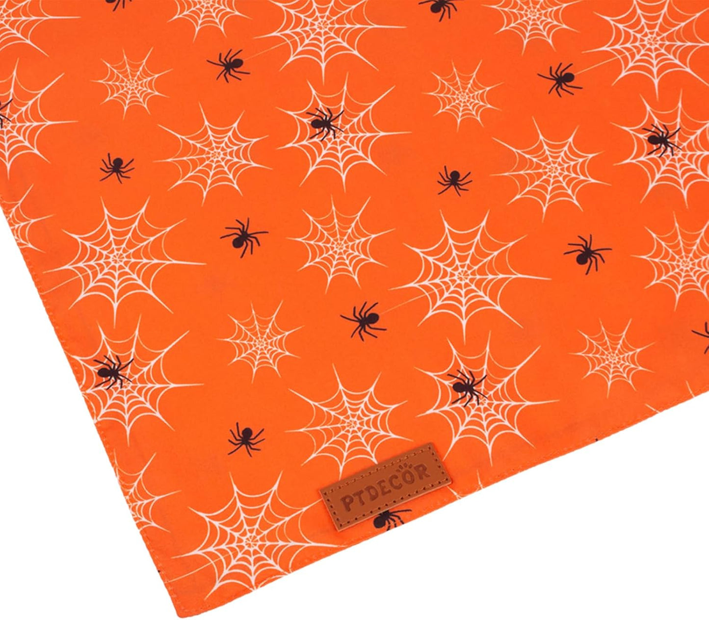 PTDECOR Halloween Dog Bandana, Reversible Holiday Pet Puppy Scarf, Multi Size, Triangle Halloween Bandanas for Small Dogs Puppies Cats (Orange, Small)