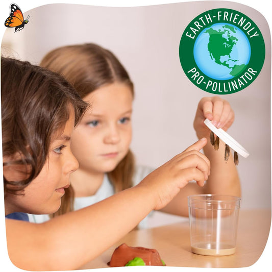 Insect Lore Butterfly Garden Kit with Live Caterpillars β Grow 10 Painted Lady Butterflies | STEM Learning Activity, Habitat with Journal, Stickers, Seeds & Figurines | As Seen on TV