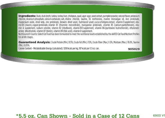 Nutri Source Grain Free County Select Canned Cat Food 12/5.5 oz Case