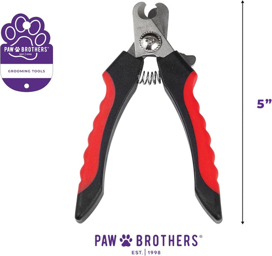 Ryan's Pet Supplies Paw Brothers Nail Clipper for Dogs and Cats, Pet Nail Clippers, Safe Grooming Tool, Professional Grade for Groomers, Stainless Steel Blades, Safety Guard, Small, 5 Inches