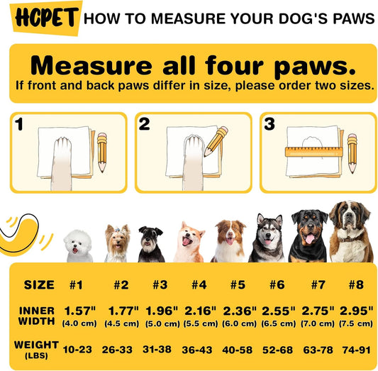 Hcpet Dog Shoes, Dog Boots for Small Dogs, Waterproof Medium Dog Booties Paw Protector for Summer Hot Pavement, Winter Snowy Day, Outdoor Walking, Indoor Hardfloors Anti Slip Sole Orange Size 4