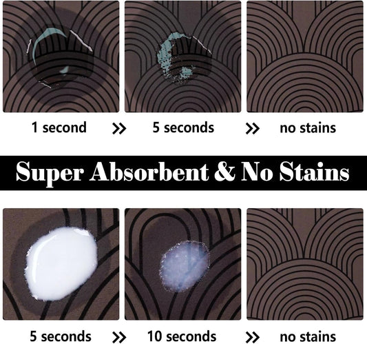 Dog Food Mats for Floors Absorbent, Pet Cat Food Mat - Quick Dry Dog Bowl Mats for Food and Water, Eco-Friendly Boho Pet Supplies