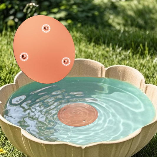 Bird Bath Copper Disk – 99.99% Pure Copper Water Cleaner, 1 mm Thick with Stable Triple-Point Support, Safe Natural Solution for Outdoor Birdbaths Bowls, for All-Season Use,Bird,2pcs