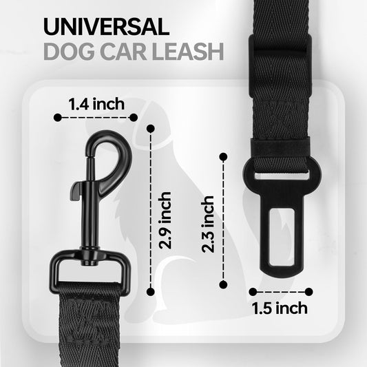 Thickened Dog Seat Belt for Car, 3 Pack Set Retractable Dog Car Leash Adjustable Dog Seat Belt for Vehicle Nylon Pet Safety Seat Belts Heavy Duty & Elastic,Seat Belt for Large Dogs in Car, Black