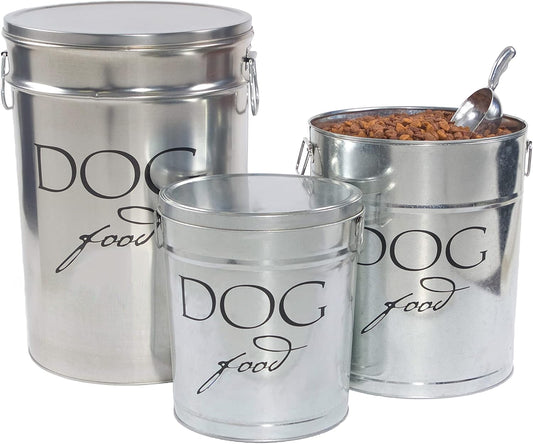 Harry Barker Pet Food Storage Collection, Classic Silver Food Storage - Large
