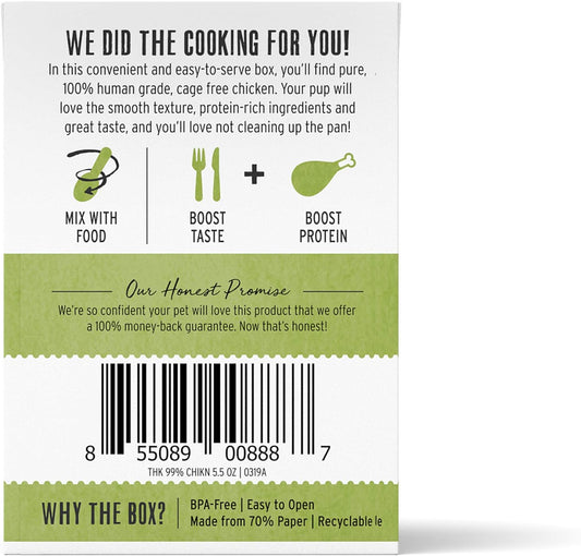 The Honest Kitchen Human Grade Grain Free Meal Booster: 99% Chicken (12 pack), 5.5 oz