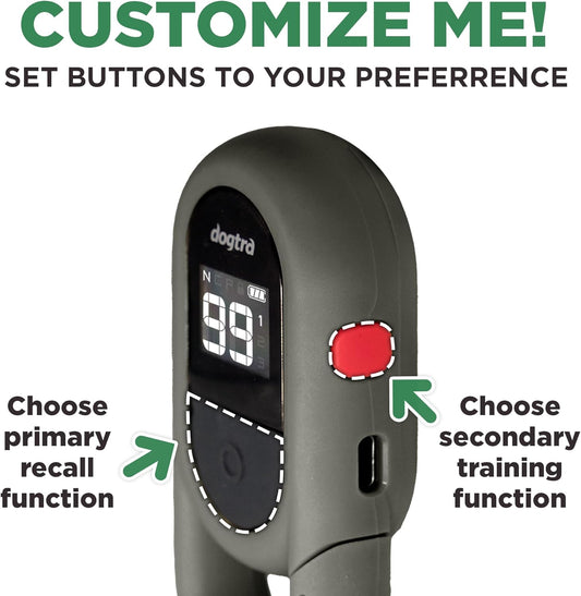 Dogtra CUE Gen 2 Grey β Customizable E-Collar for Dogs Training Collar with Remote β Easy, Safe, Beginner-Friendly Design β 99 Levels, Vibration, Boost, Waterproof, Rechargeable, 400-Yard Range