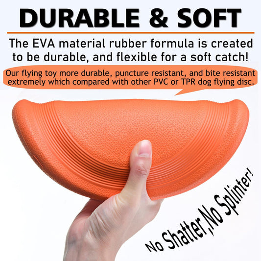 Dog Flying Disc (2 Pack) - Durable Rubber Flying Disc Dog Toy - 9.25" Indestructible Rubber Dog Flying Disc - Puncture Resistant & Bite Resistant Extremely - for Medium Large Dogs