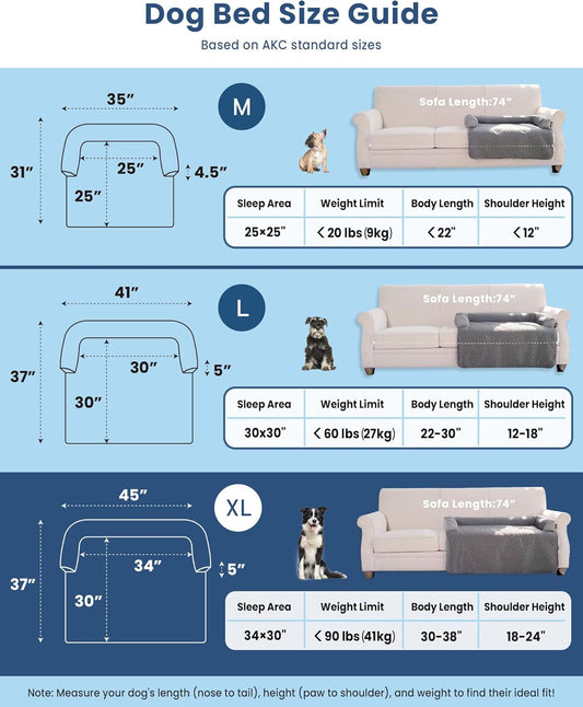 XL Cooling Dog Bed β 45 x 37 inch Waterproof Couch Cover for Dogs Washable, Non-Slip Bottom Self Cooling Mat for Dogs, Durable & Non-Gel, Dog Couch Bed for Sofa Floor Car, Cooling Grey