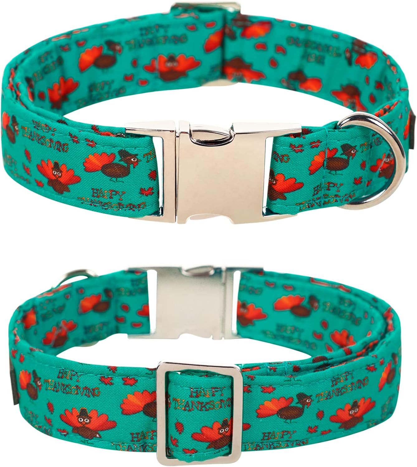 Lionet Paws Thanksgiving Day Dog Collar with Bowtie, Dog Sailor Bow Collar with Metal Buckle for Dogs, Adjustable Comfortable Dog Collar Girl Gift, L, Neck 16-24 in