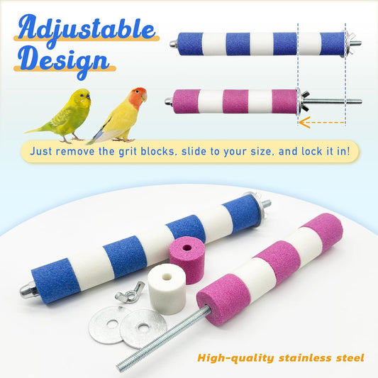 Bird Perches for Cage Bird Cage Accessories Toys Parrot Sand Paw Grinding Stick for Budgies Lovebirds Cockatiels Conures Quakers Small to Medium Birds