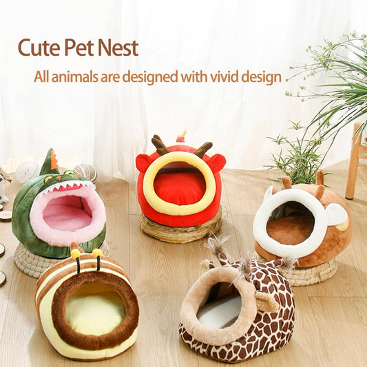 Guinea Pig Rat Bed Hideout for Rat Bearded Dragon Hedgehog Ferret to Sleep and Hide, Guinea Pig Cage Accessories Habitat DΓ©cor (Large, 2.Giraffes)