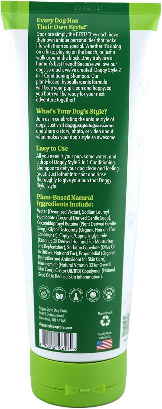 DOGGY STYLE – Dry Skin & Itch Relief Pet Shampoo + Conditioner for Dogs, Hypoallergenic Puppy Wash, Plant-Based with Coconut Oils & Olive Oils to Rid of Irritated Skin Issues, Tear-Free & Anti-Dander