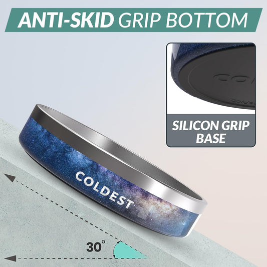 Coldest Dog Bowl - Anti Rust Metal, Non Slip, 3 Layers Insulated Stainless Steel Dog Bowls - Spill Proof & Heavy Duty - Water Bowl for Dogs, Cats & Pets, Dish Washer Safe (21 oz, Into The Beyond)