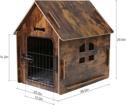 Dog House Indoor for Small Dogs or Cats, Cozy Wooden Design, Small Indoor Bed House, with Air Vents and Elevated Floor Warm Dog Cave (Large Color-2)