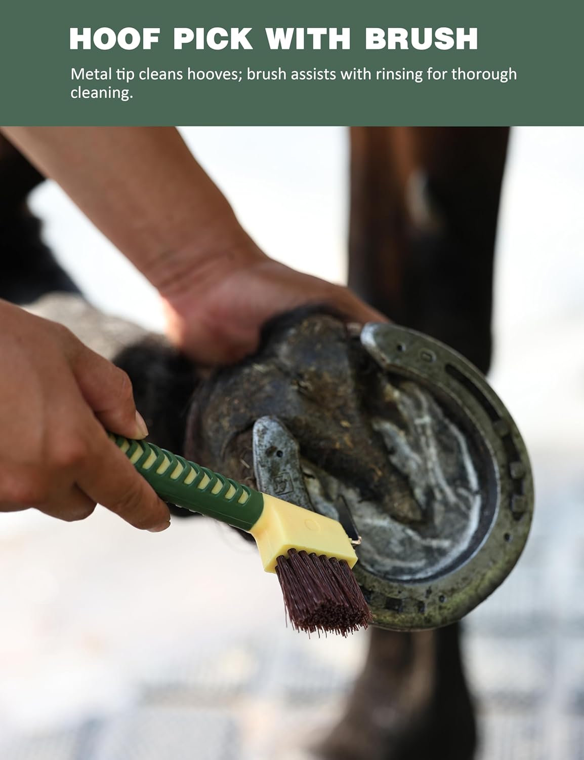 9PCS Horse Grooming Kit Curry Comb Sweat Scraper Horse Bathing Supplies Grooming Tools with Storage Bag Pasture Glow