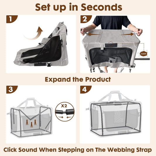 Extra Large Cat Carrier for 2 Cats, Portable Soft Sided Large Pet Carrier for Traveling, Indoor and Outdoor Uses, 24"Γ16"Γ16"