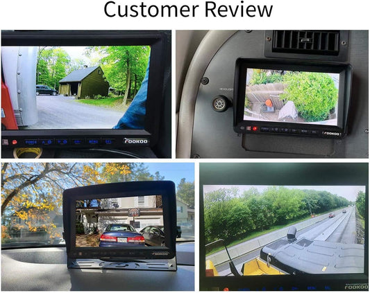 Fookoo β
‘ 7" HD 1080P Wired Backup Camera System, 7-inch Dual Split Screen Monitor W/Recording IP69 Waterproof Front View Rear View Camera Parking Lines for Truck/Trailer/RV/Skid Steer (FHD2)