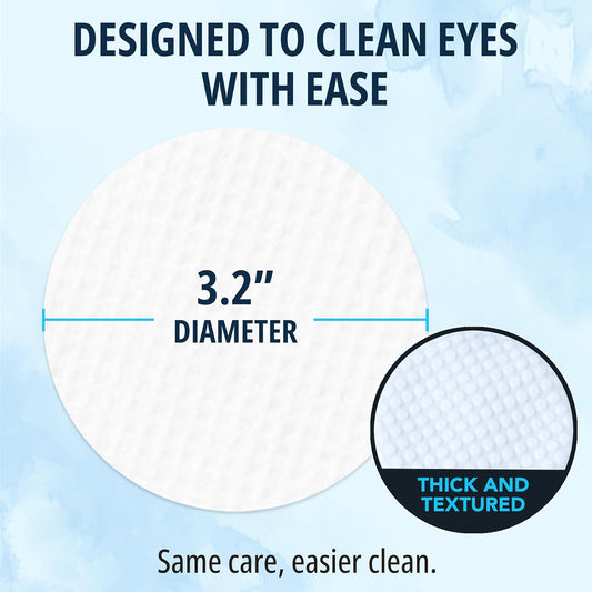 NOVEHA Cat & Dog Eye Wipes Tear Stain Remover for Discharge and Crust | White Pet Face Wipes | Easy Daily Pets Gentle Eye Cleaner for Whitening & Cleansing | 2PK - 150 Large Pk Round Wipes