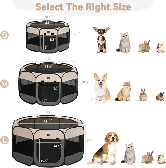 A4Pet Portable Kitten Playpen for Cats, 27" Foldable Pet Playpen for Puppy/Cat/Rabbit/Chick, with Removable Zipper Top & Mesh Panel(11”W × 7.5”H)