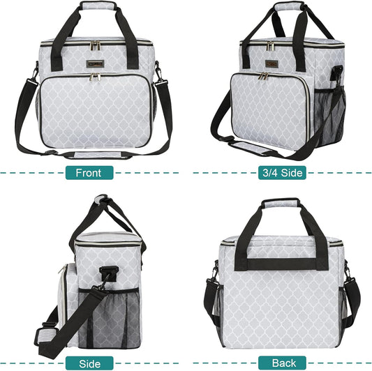 BAGLHER Dog Travel Bag, Pet Travel Bag (ALL Pet Travel Supplies), With 2 Pet Food Containers and 2 Collapsible Silicone Bowls; Essential Kits for Pet Travel DLwhite