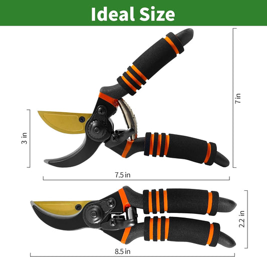 Gardening Tools β 3-in-1 Premium Garden Tool Set,Heavy Duty Pruning Shear, Trowel and Transplanter,Rust-Proof Hand Tool Set, Ideal Gardening Gifts for All (Black)