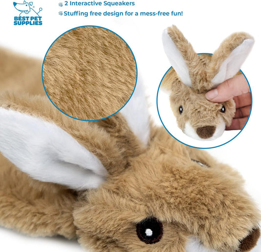 Best Pet Supplies Squeaky Dog Toys with Soft Durable Fabric for Small, Medium and Large Pets Interactive Toy for Indoor Play, Supports Active Biting and Play - Large (Hare, Sheep, Cow, Pig, Penguin)