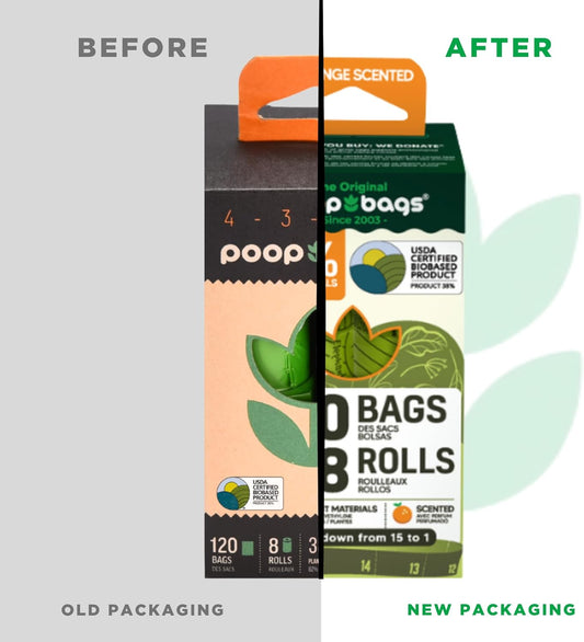 The Original Poop BagsĀ® Dog Poop Bags Rolls ā Orange Scented, 38% Plant-Based, USDA Certified, Heavy-Duty Poop Bags for Dogs, 960 Count