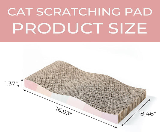 Cat Scratching Pads Cardboard Cat Scratchers for Indoor Cats Reversible Large Wide Corrugated with Catnip and Mini Toy(5pcs)