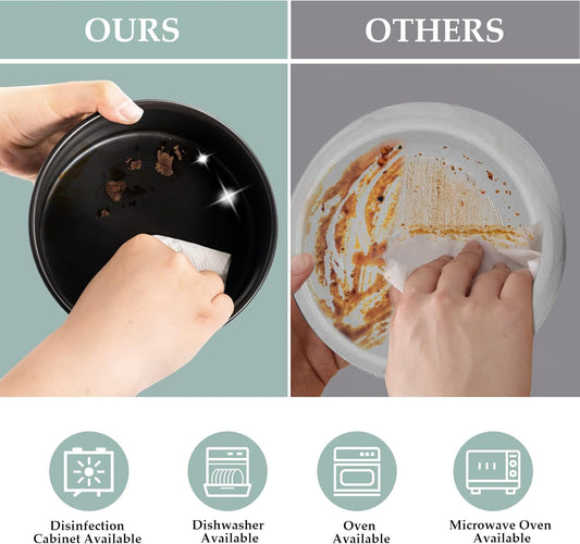 SPUNKYJUNKY Ceramic Dog and Cat Bowl Set with Wooden Stand, Modern Cute Weighted Food Water Set for Large Size Dogs (7.6 Cups, 2 Γ Black)