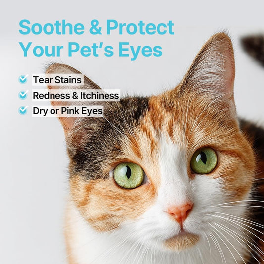 Breezytail PetOâCera Q-Eye, Lubricating Eye Drops, Daily Moisture for Dry Eyes, Gently Flushes Irritants & Tear Stains, Vet-Approved for Dogs & Cats, 1ml*30ea