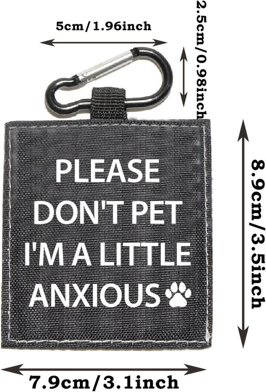 Funny Dog Leash Sleeve Please Don't Pet I'm a Little Anxious Pet Leash Wrap Wrap Alert Hanging ID Patch Tag (Little Anxious-Tag)